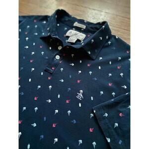 PENGUIN Heritage Slim-Fit Navy Blue Ice Cream Cone Polo sz XL